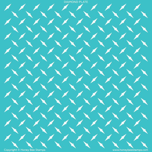 Diamond Plate - 6"x6" Background Stencil - Honey Bee Stamps