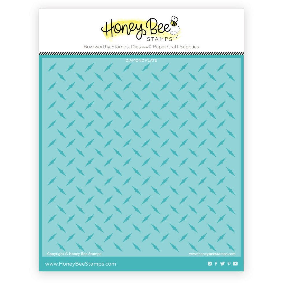 Diamond Plate Background Stencil - Honey Bee Stamps