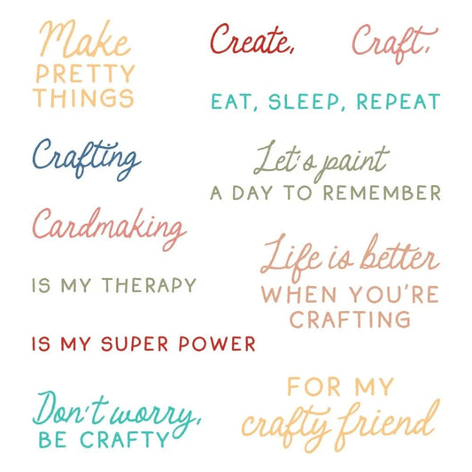 Don't Worry, Be Crafty - 4x4 Stamp Set - Honey Bee Stamps