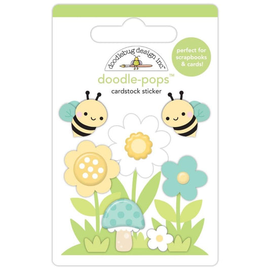 Doodlebug Doodle - Pops 3D Stickers - Bee - utiful Garden - Honey Bee Stamps