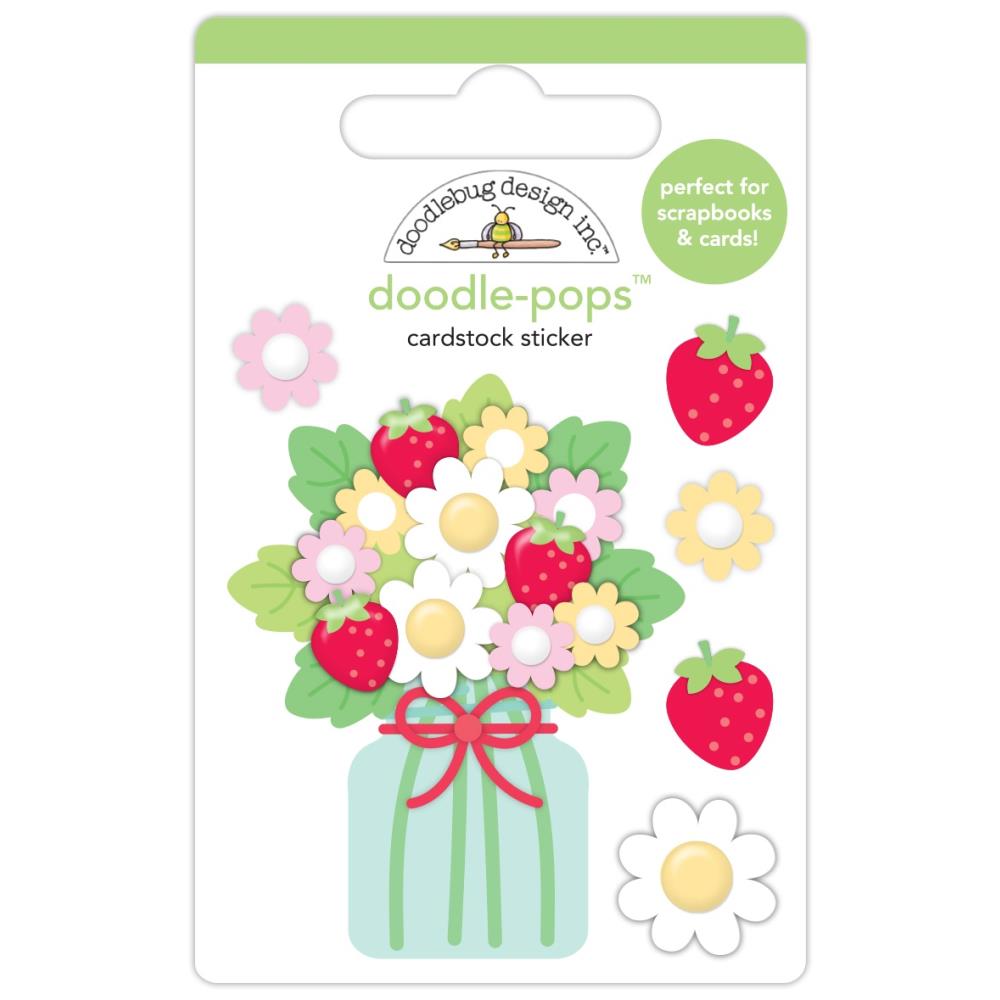 Doodlebug Doodle - Pops 3D Stickers - Berry Bouquet - Honey Bee Stamps