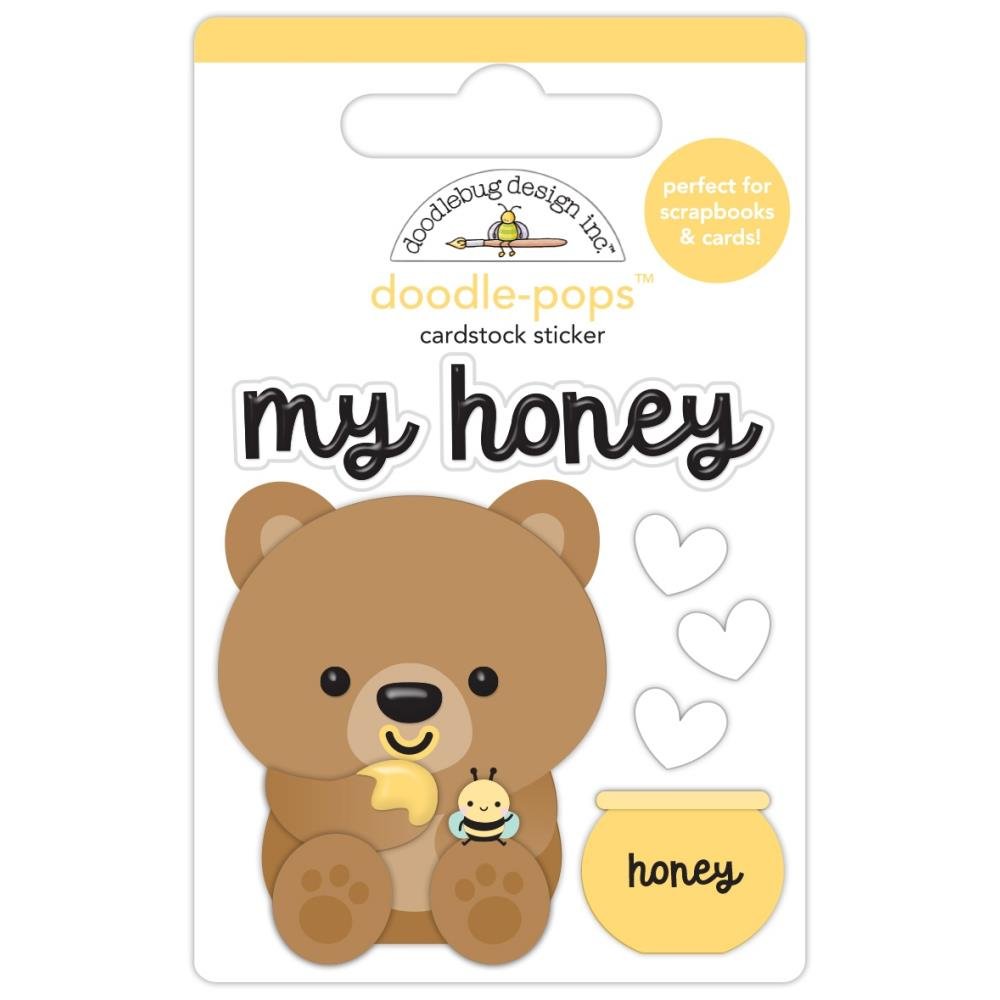 Doodlebug Doodle - Pops 3D Stickers - My Honey - Honey Bee Stamps