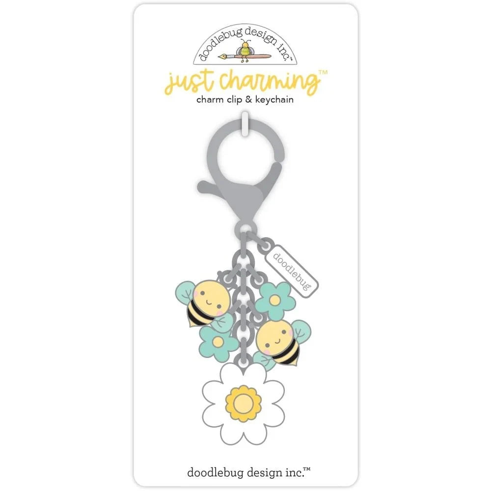 Doodlebug Just Charming Clip & Keychain - Bee Happy – Honey Bee Stamps