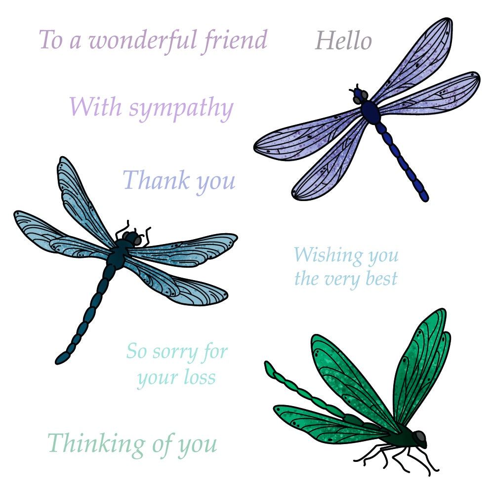 Dragonfly - 4x6 Photopolymer Stamp Set - Honey Bee Stamps