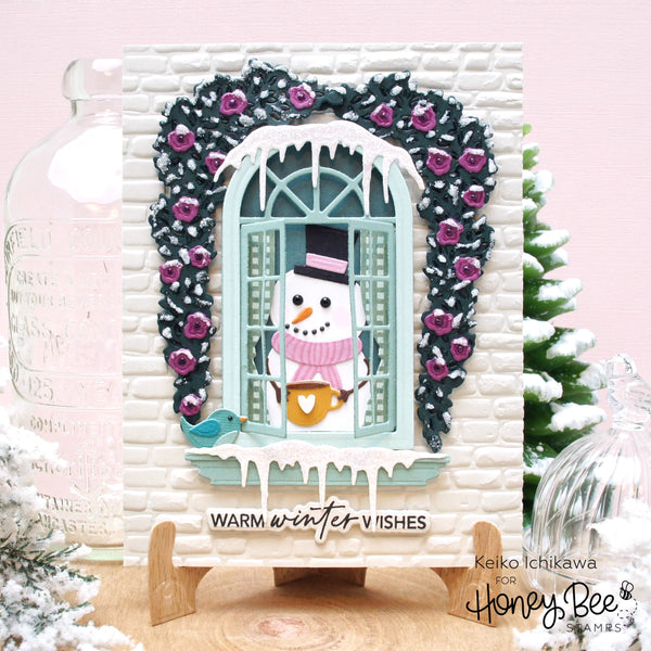 Snowy Window Scene Card With Keiko