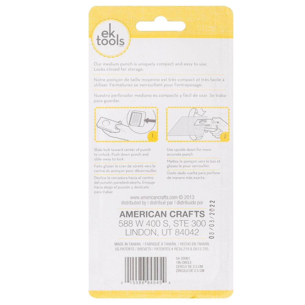 EK Tools Medium Paper Punch 1" Circle - Honey Bee Stamps