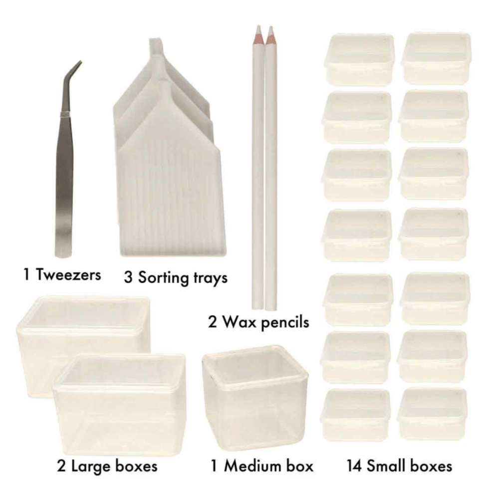 Embellishment, Sequin, Bead Storage Boxes and 24 Piece Accessory Tool Kit - Honey Bee Stamps