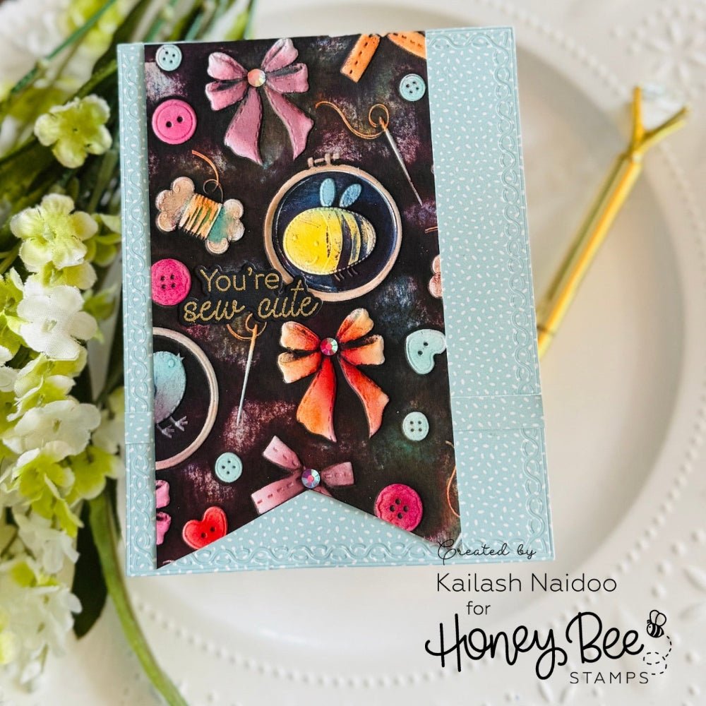 Embroidered - 3D Embossing Folder - Honey Bee Stamps