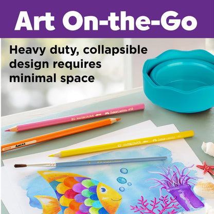 Faber - Castell Collapsible Paint Water Cup - Teal - Honey Bee Stamps