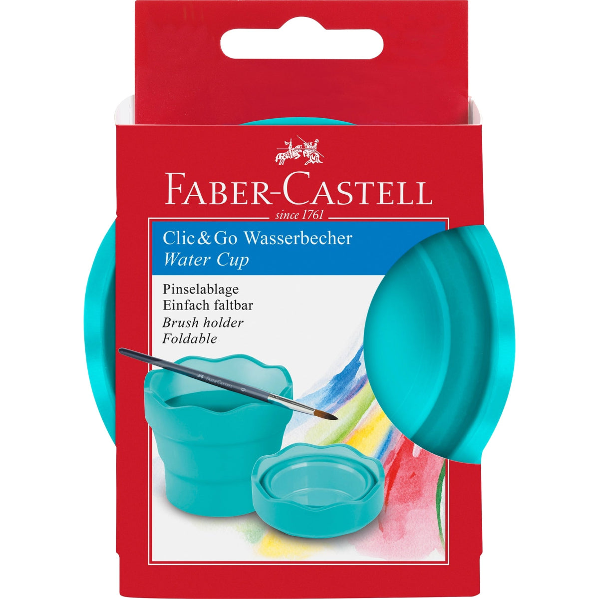 Faber - Castell Collapsible Paint Water Cup - Teal - Honey Bee Stamps