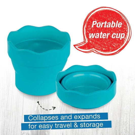 Faber - Castell Collapsible Paint Water Cup - Teal - Honey Bee Stamps