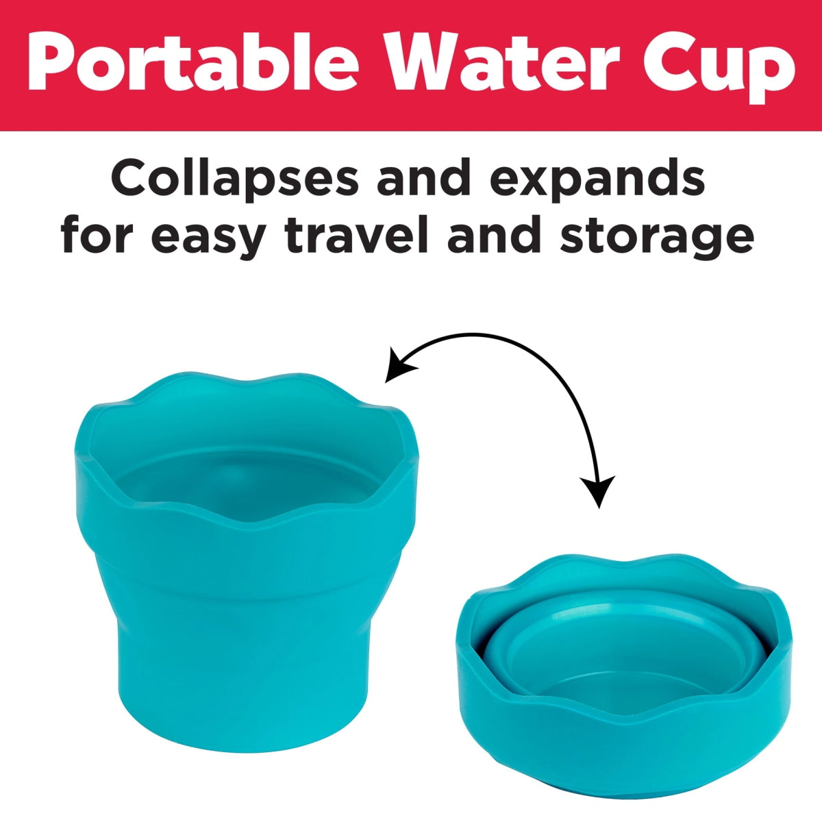 Faber - Castell Collapsible Paint Water Cup - Teal - Honey Bee Stamps