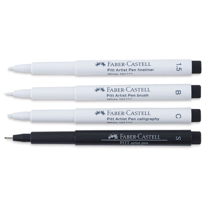 Faber - Castell Pitt Artist Pen, Black & White - Wallet of 4 - Honey Bee Stamps