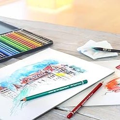 Faber - Castell Watercolor Colored Pencil Set - Metal Tin 12pc - Honey Bee Stamps