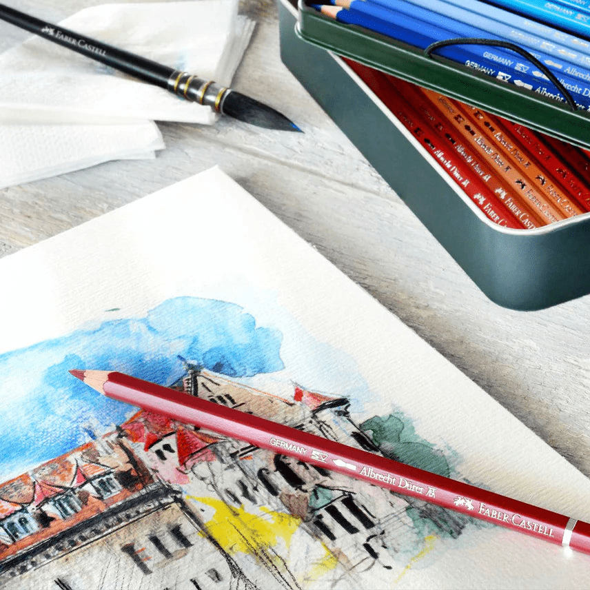 Faber - Castell Watercolor Colored Pencil Set - Metal Tin 12pc - Honey Bee Stamps