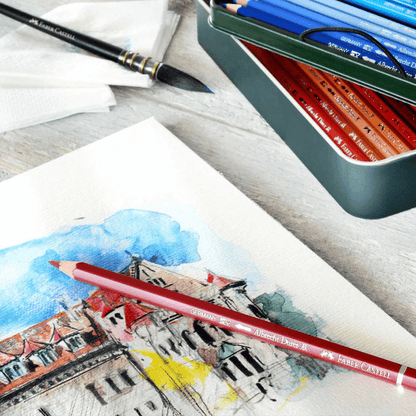 Faber - Castell Watercolor Colored Pencil Set - Metal Tin 12pc - Honey Bee Stamps