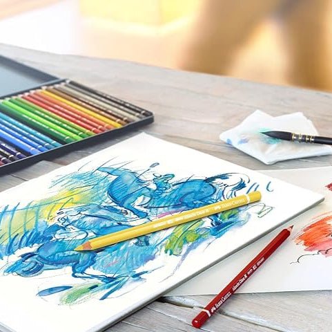 Faber - Castell Watercolor Colored Pencil Set - Metal Tin 12pc - Honey Bee Stamps