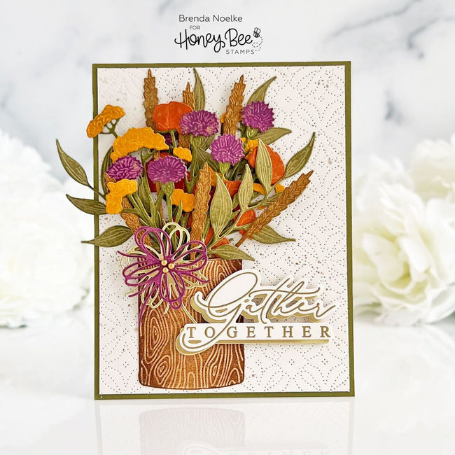 Fall Flourish A2 Pierced Cover Plate - Honey Cuts - Honey Bee Stamps