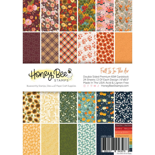 Fall Is In The Air Paper Pad 6x8.5 - 24 Double - Sided Sheets - Honey Bee Stamps