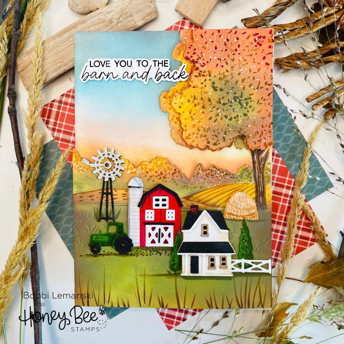 Farmhouse Fields Scene Builder Cover Plate - Honey Cuts - Coordinating Dies - Honey Bee Stamps