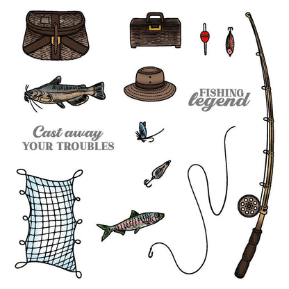 Fishing Legend - 5x6 Photopolymer Stamp Set - Honey Bee Stamps