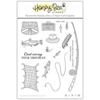 Fishing Legend - 5x6 Photopolymer Stamp Set - Honey Bee Stamps
