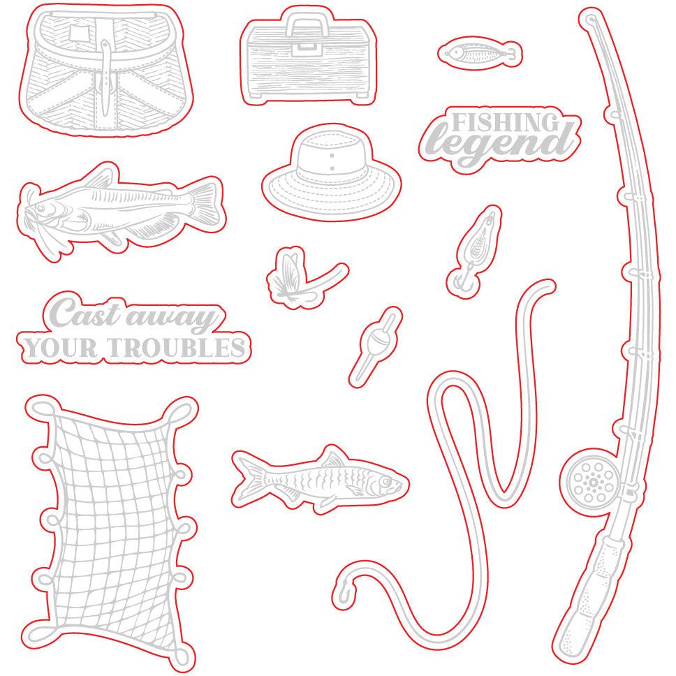 Fishing Legend - Honey Cuts - Coordinating Dies - Honey Bee Stamps