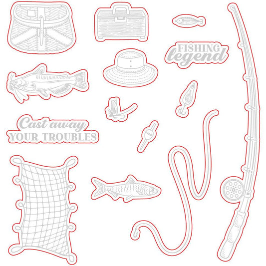 Fishing Legend - Honey Cuts - Coordinating Dies - Honey Bee Stamps