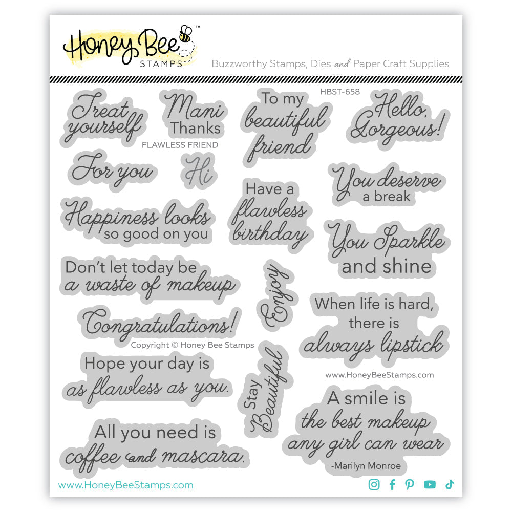 Flawless Friend - 6x6 Photopolymer Stamp Set - Honey Bee Stamps