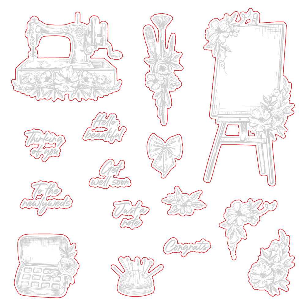 Floral Easel - Honey Cuts - Coordinating Dies - Honey Bee Stamps