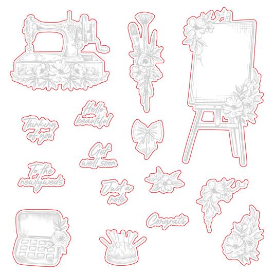 Floral Easel - Honey Cuts - Coordinating Dies - Honey Bee Stamps