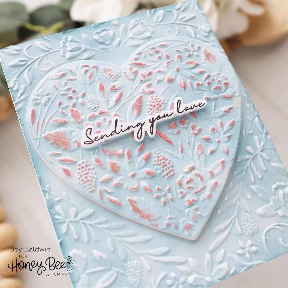 Floral Heart 3D Embossing Folder and Coordinating Die Set - Honey Bee Stamps