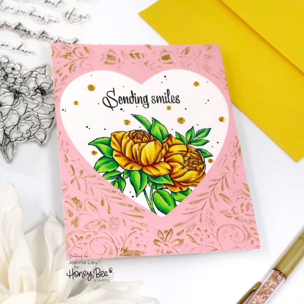 Floral Heart 3D Embossing Folder and Coordinating Die Set – Honey