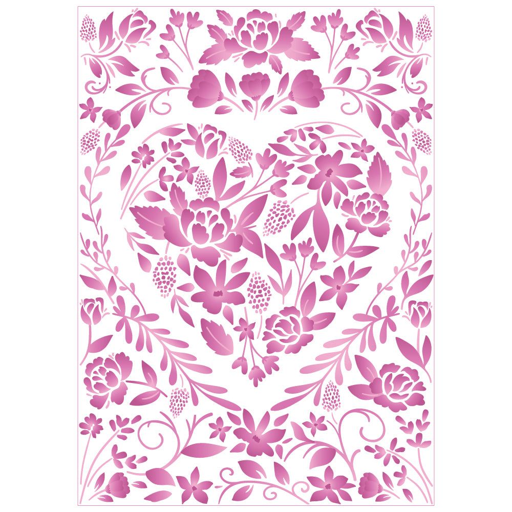 Floral Heart 3D Embossing Folder and Coordinating Die Set - Honey Bee Stamps