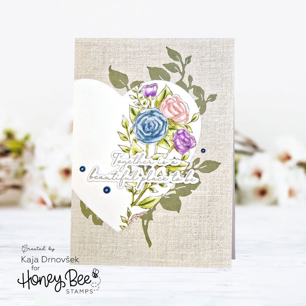 Floral Heart 3D Embossing Folder and Coordinating Die Set – Honey