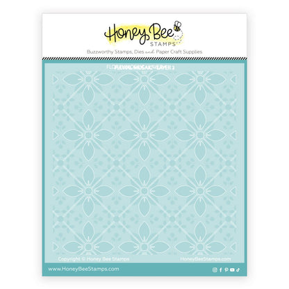 Floral Mosaic - Set of 4 - 6"x6" Layering Stencils - Honey Bee Stamps