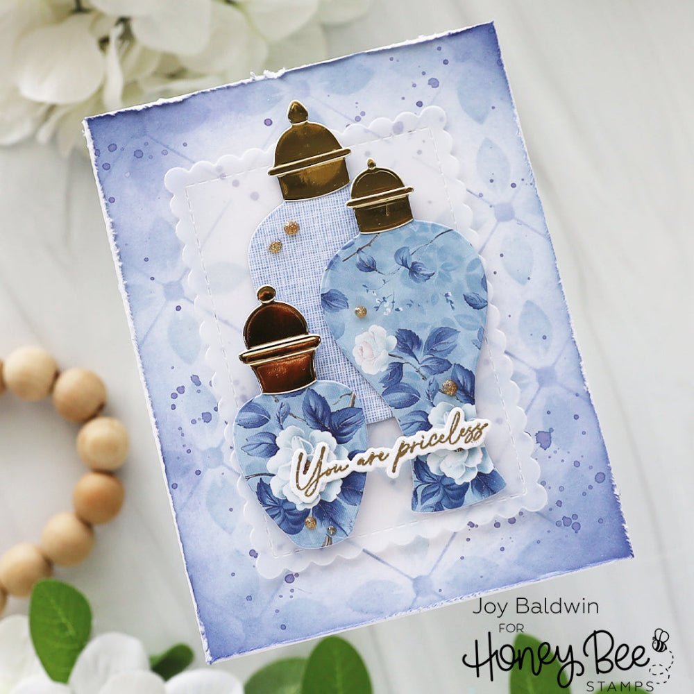 Floral Mosaic - Set of 4 - 6"x6" Layering Stencils - Honey Bee Stamps