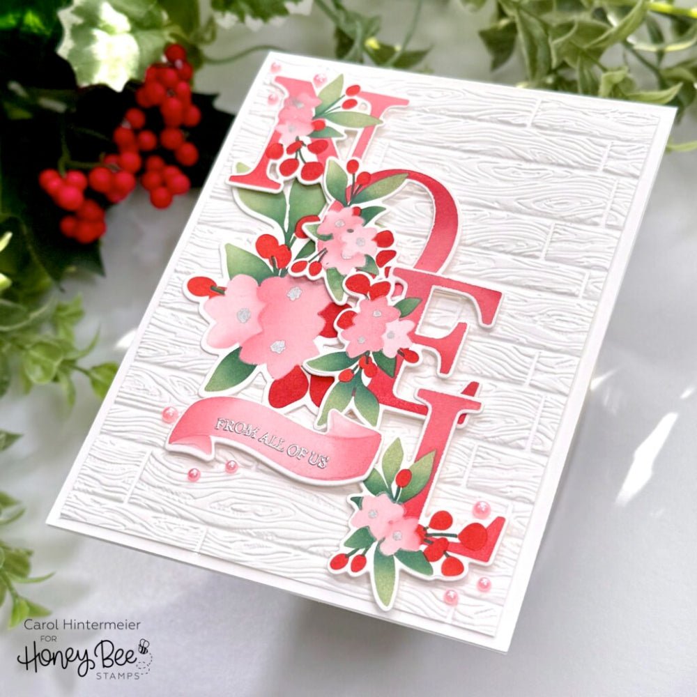 Floral Noel - Set of 6 - 6"x6" Coordinating Stencils - Honey Bee Stamps