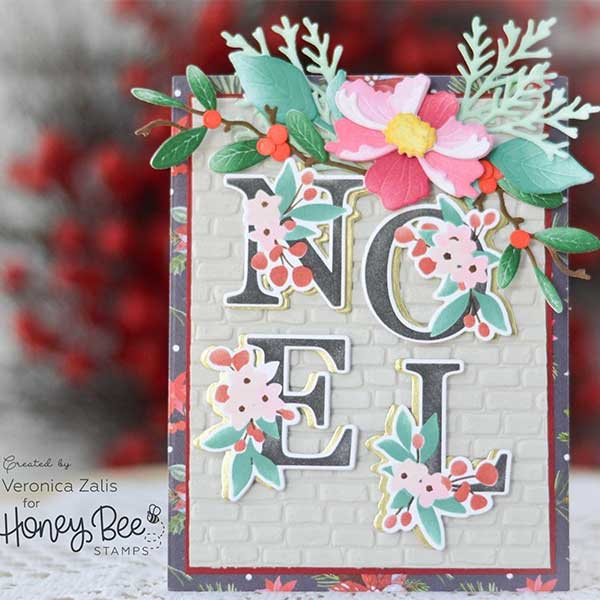 Floral Noel - Set of 6 - 6"x6" Coordinating Stencils - Honey Bee Stamps