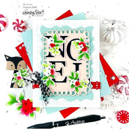 Floral Noel - Set of 6 - 6"x6" Coordinating Stencils - Honey Bee Stamps