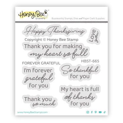 Forever Grateful - 3x 3 Photopolymer Stamp Set - Honey Bee Stamps