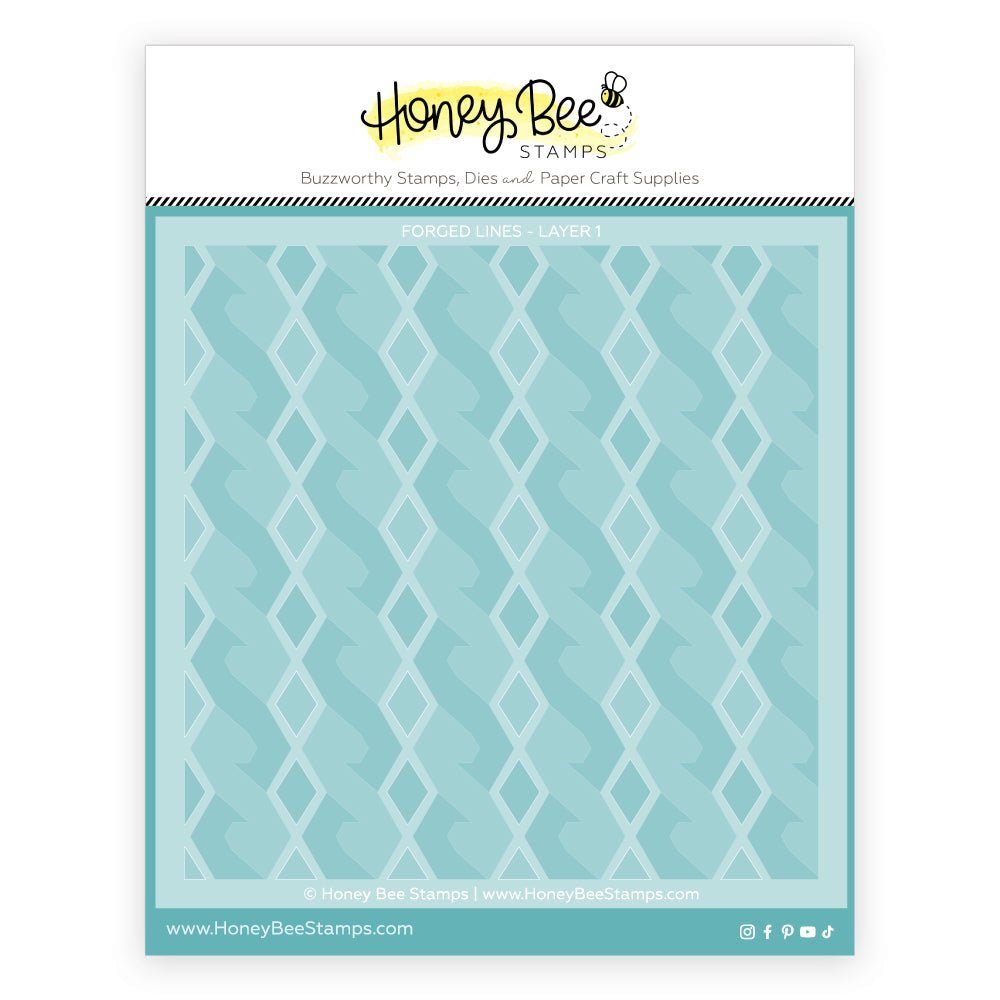 Forged Lines - 6"x6" Stencil Set of 2 Layering Background Stencils - Honey Bee Stamps