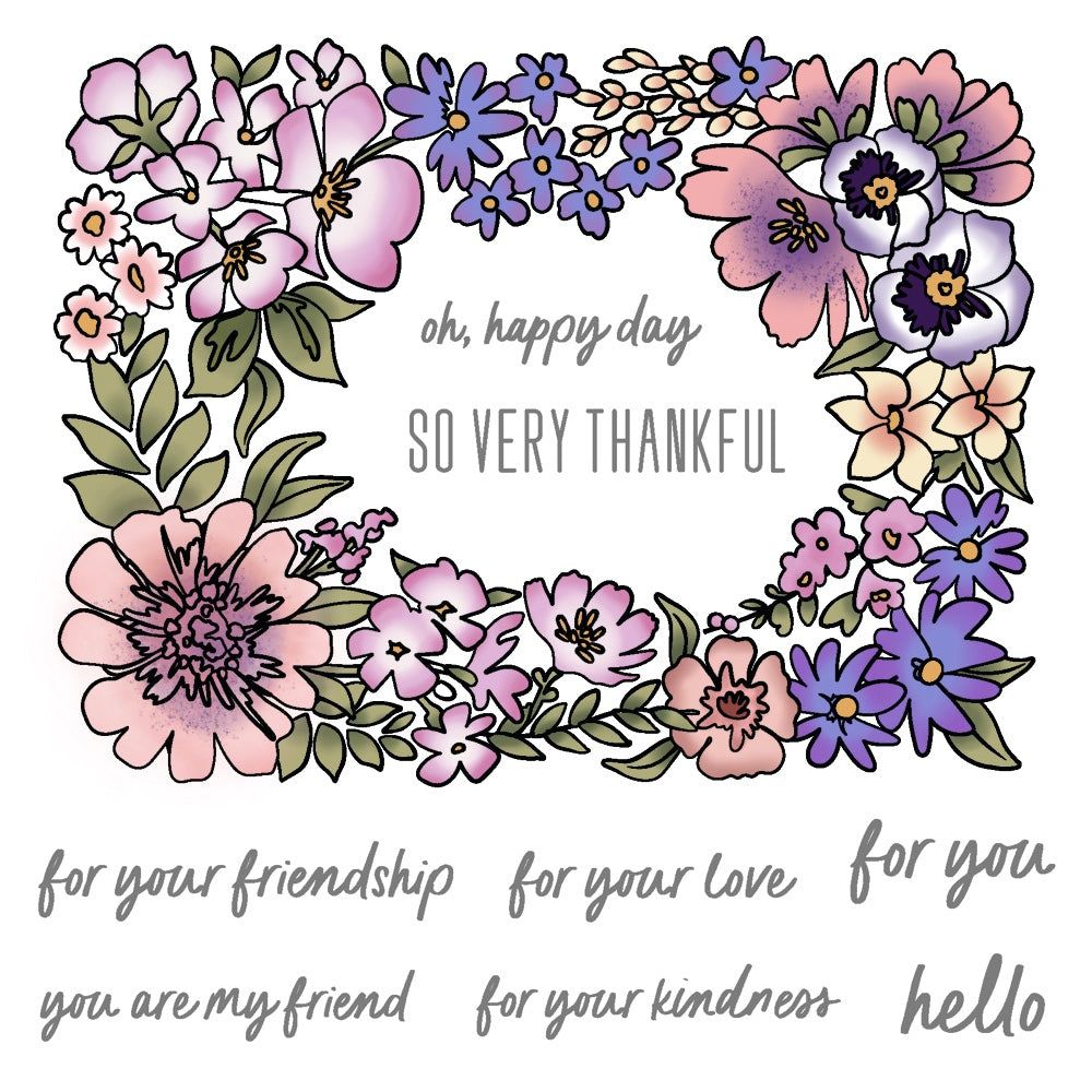 Friendship Frame - 6x6 Photopolymer Stamp Set - Honey Bee Stamps