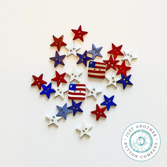 Sprinkle Just For Fun Mini Button Mix - Patriotic All Star