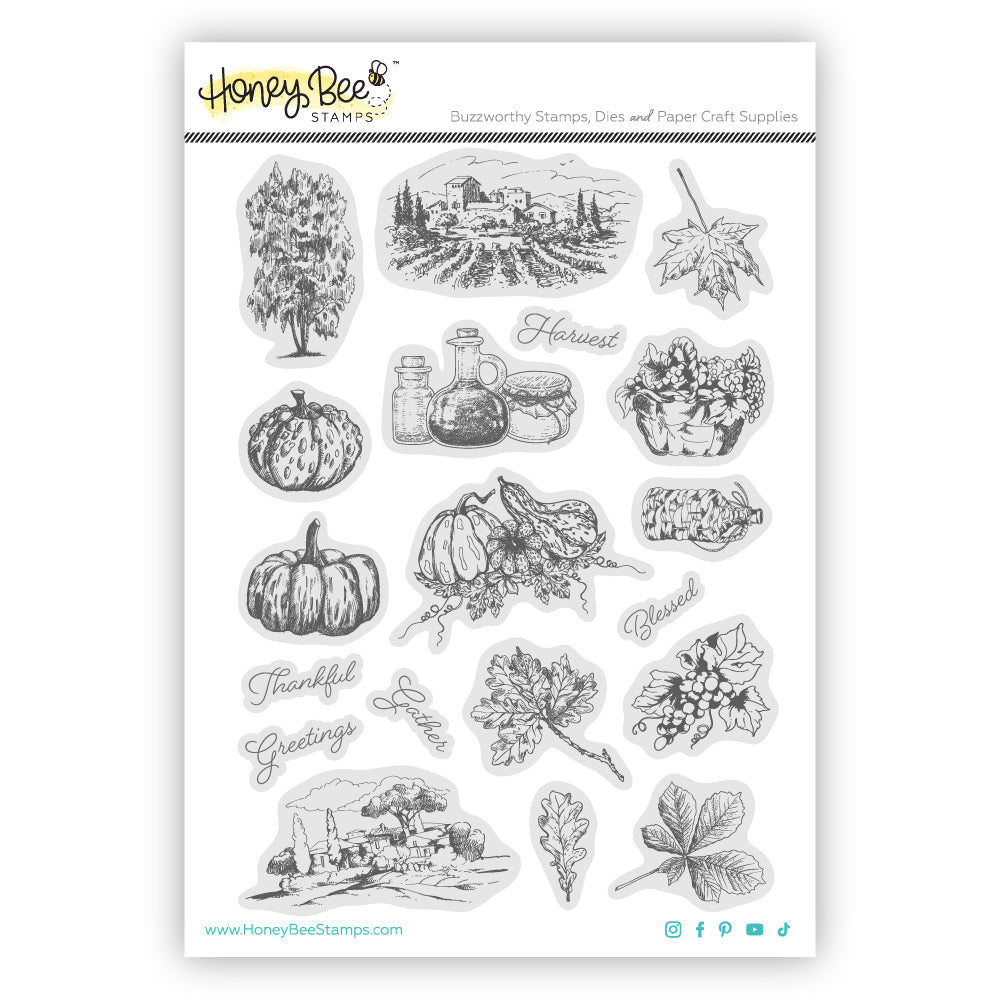 Gallery Wall: Fall - 5x7 Rubber Cling Stamp - Honey Bee Stamps