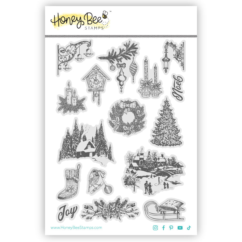 Gallery Wall: Holiday - 5"x7" Rubber Cling Stamp Set - Honey Bee Stamps