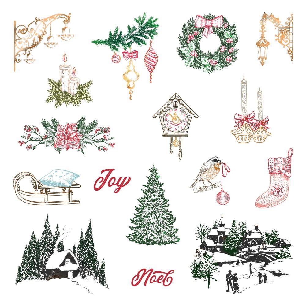 Gallery Wall: Holiday - 5"x7" Rubber Cling Stamp Set - Honey Bee Stamps