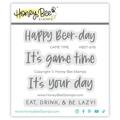 Game Time - 3x3 Photopolymer Clear Stamp Set - Honey Bee Stamps
