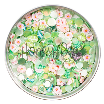 Garden Dreams - Sequin and Clay Mix, Includes Tiny Crystal Butterfly Charm - Honey Bee Stamps