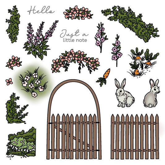 Garden Gate - 6x6 Photopolymer Stamp Set - Honey Bee Stamps